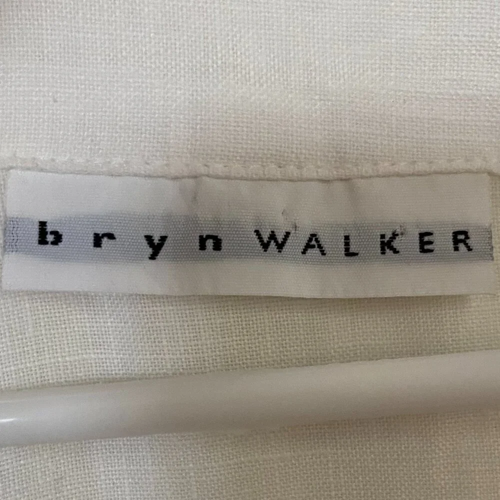 bryn Walker White Wrap-Style Linen Blend Blouse - Picture 8 of 8